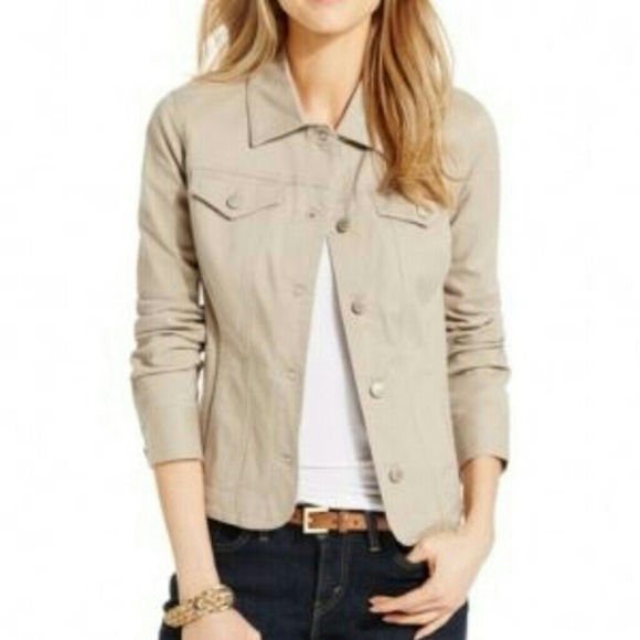 khaki denim trucker jacket